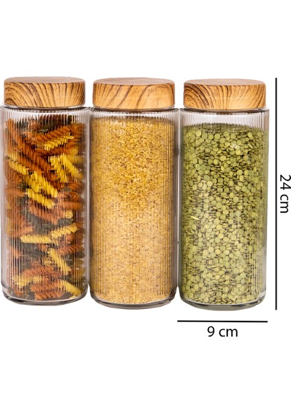 6 Lı Jumbo Boy Kapaklı Cam Erzak Kavanozu Saklama Kabı 1500 ml modelleri