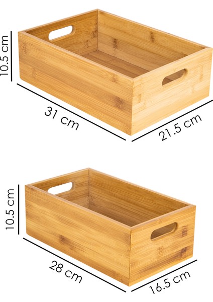 2'li Bambu Organizer Mutfak Banyo Düzenliyici Kutu fırsatları