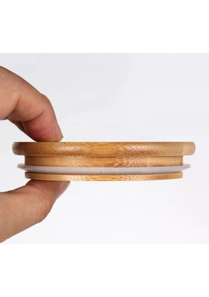 2'li Bambu Kapaklı Akrilik Diş Ipi & Kulak Pamuğu & Pamuk & Makyaj Pamuğu Banyo Seti Kavanozu 250 ml fiyatları