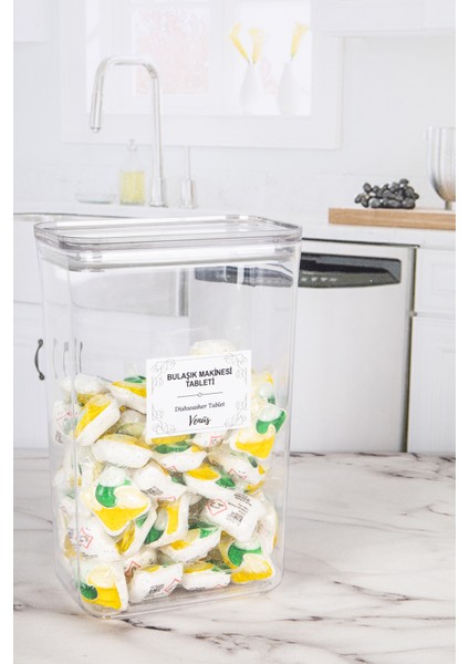 3'lü Ölçekli Etiketli Deterjan Renkliler - Beyazlar - Tablet Kavanozu Kutusu Düzenleyici 2 Lt modelleri