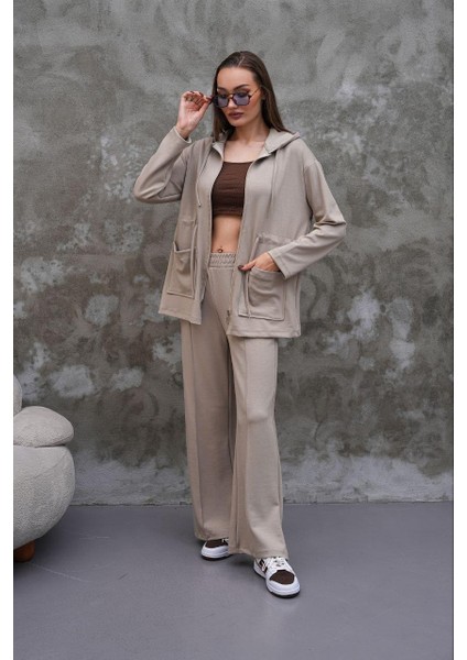 Bel Büzgülü Cep Detaylı Fermuarlı Modal Ikili Takım fırsatları