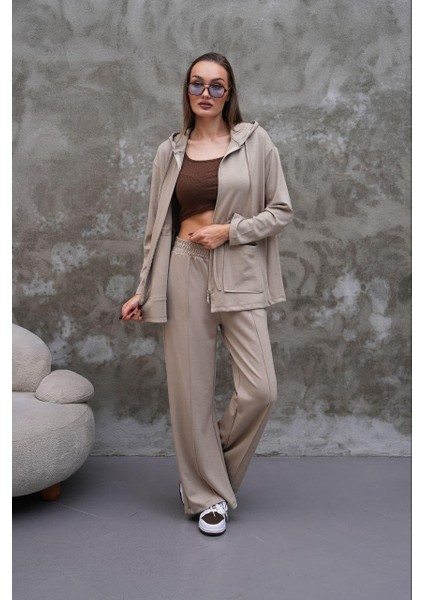 Bel Büzgülü Cep Detaylı Fermuarlı Modal Ikili Takım indirimleri