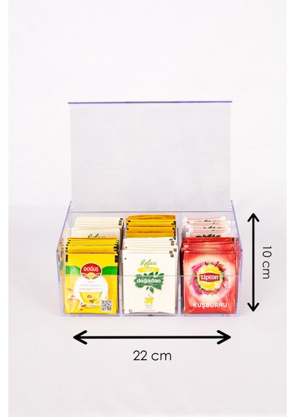 Çay Kutusu 6 Bölmeli Kapaklı Poşet Bitki Çayı Saklama Kabı Akrilik modelleri