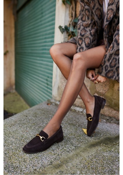 Rush Kadın Bordo Gercek Suet Toka Detay Loafer Ayakkabi modelleri