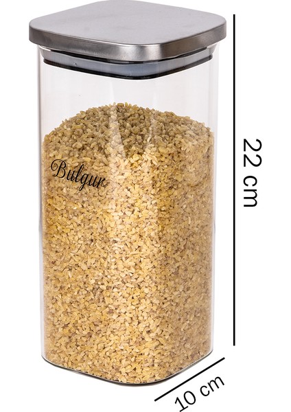 6 Lı 1600 ml Borosilikat Cam Kavanoz Vakumlu Metal Kapaklı Erzak Saklama Kabı Etiket Hediyeli modelleri