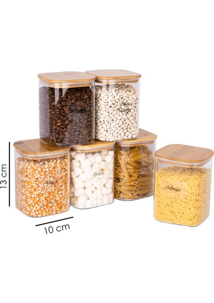 6'lı Bambu Vakum Kapaklı Borosilikat Cam Kavanoz Erzak Saklama Kabı 1000 ml fiyatları