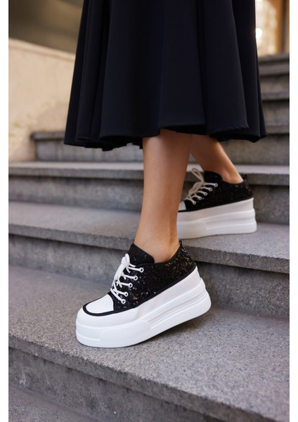 Vardy Kadın Beyaz Pullu Bagcıklı Dolgu Topuklu Gelın ve Gunluk Kullanım Uygun