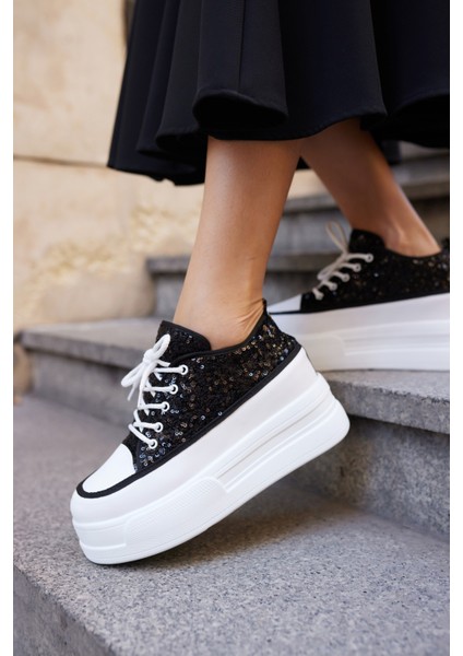 Vardy Kadın Beyaz Pullu Bagcıklı Dolgu Topuklu Gelın ve Gunluk Kullanım Uygun