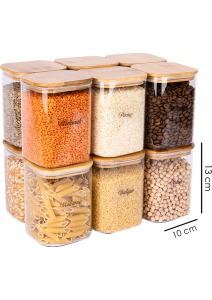 12'li Bambu Vakum Kapaklı Borosilikat Cam Kavanoz Erzak Saklama Kabı 1000 ml fiyatları