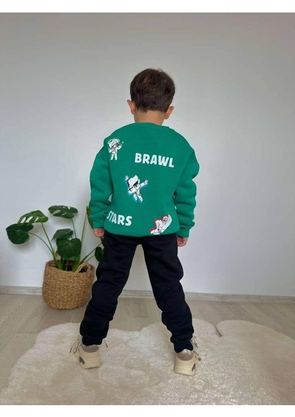 Brawl Stars Temalı Erkek Çocuk 3 Iplik Şardonlu Alt Üst Takım Süper Kalite Kumaş Sırt Baskı Detay fiyatları