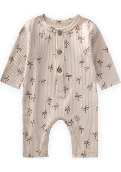 Baskılı Tulum 0-3 Yaş Palmiye Desen