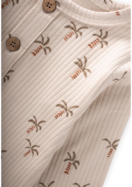 Baskılı Tulum 0-3 Yaş Palmiye Desen modelleri