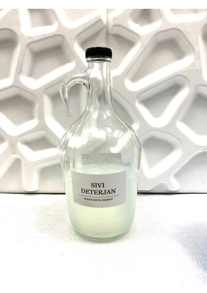 Dekoratif Cam Sıvı Deterjan Şişesi 1500 ml Siyah Kapaklı fiyatları