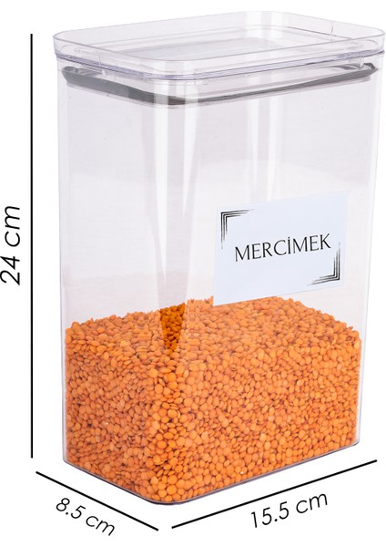 6'lı Kristal Akrilik Bakliyat Seti Vakum Kapaklı Erzak Saklama Kabı Sızdırmaz Erzak Seti 3000 ml fiyatları