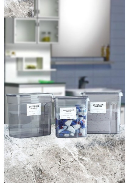 3'lü Antrasit Bulaşık Makine Tableti ve Deterjan Renkliler - Beyazlar Kavanozu/kutusu 3,5 Lt indirimleri