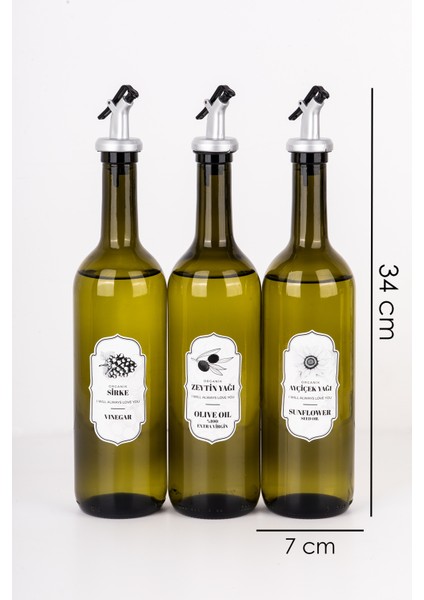 3'lü Otomatik Başlıklı Ahşap Dekoratif Cam Modern Şişe Yağdanlık ve Sosluk Seti 1000 ml fiyatları