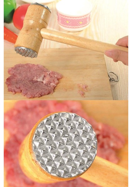 Bambu Saplı Et Dövme Tokmağı Çift Taraflı Et Dövücü