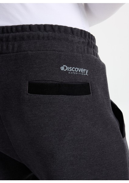 D5WM-EA3828 Antrasit Melanj Relaxed Düz Erkek Eşofman Altı