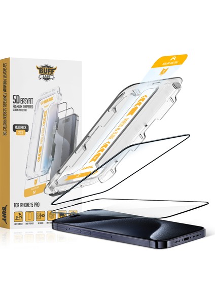 Buff iPhone 15 Pro Avantaj Paket - Şeffaf Kılıf + Ekran Koruyucu + Lens Koruyucu Glass modelleri