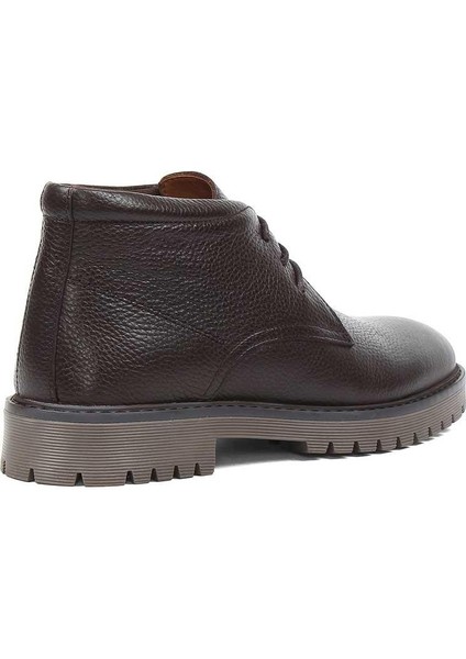 Erkek Kahverengi Bağcıklı Fermuarlı Deri Bot fiyatları