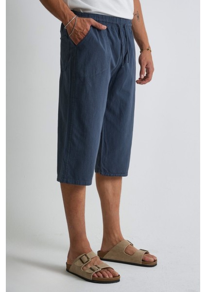 Erkek Büyük Beden %100 Pamuk Keten Görünümlü Kapri E203-27 fırsatları