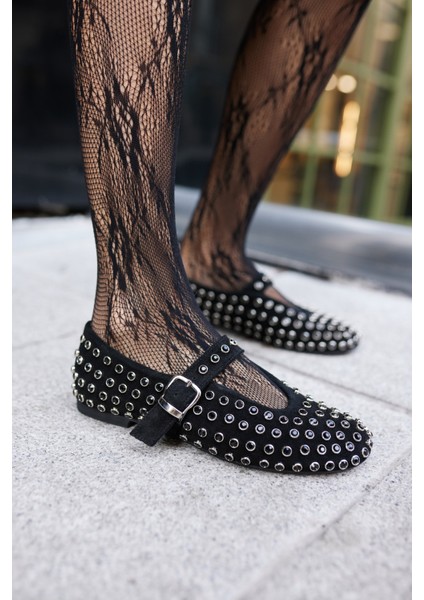 Gallo Kadın Bej Gercek Deri Suet Komple Taş Babet