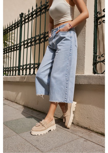 Gray Kadın Kahve Gercek Suet Puskul Detay Eva Taban Loafer Ayakkabi indirimleri