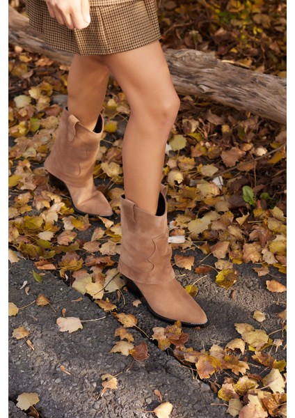 Siento Kadın Nude Suet Western Bot fiyatları