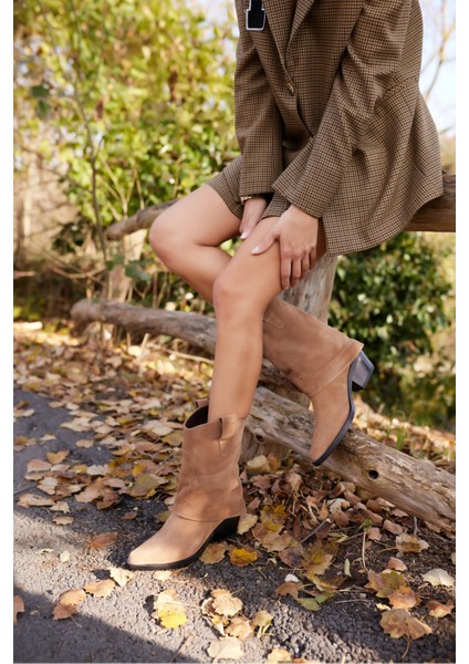 Siento Kadın Nude Suet Western Bot indirimleri