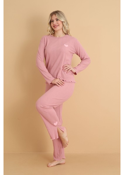 MR-8601 Pointel Kumaş Mevsimlik Günlük Kalpli Kadın Pijama Takımı fiyatları