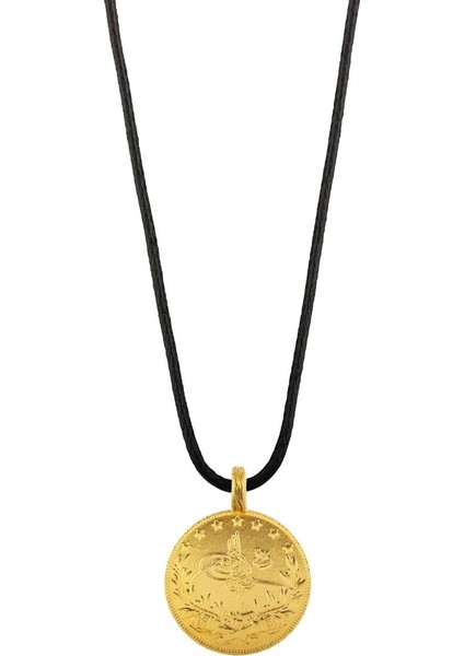 22 Ayar Reşat Altın Siyah Ipli Kolye