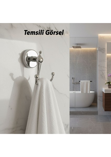 Dolce Krom Gümüş Ikili Askılık Vidalı Paslanmaz Metal Duvar Askısı Banyo Wc Mutfak Için Dayanıklı indirimleri
