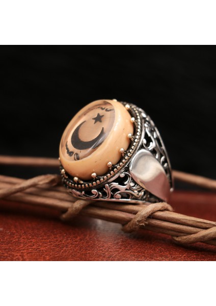 Ayyıldızlı 925 Ayar Gümüş Erkek Yüzük fiyatları