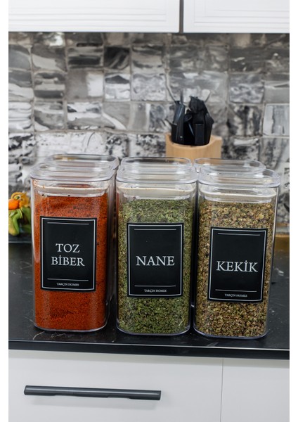 6'lı 300 ml Vakumlu Etiketli Mika Baharatlık Seti Saklama Kabı fırsatları