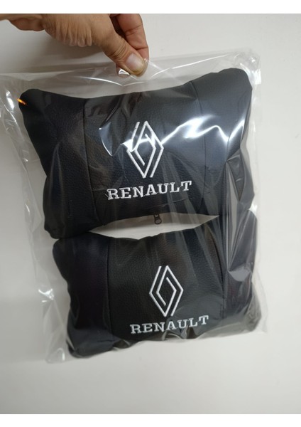 Renault Uyumlu Yeni Logo Suni Deri Lux Oto Boyun Yastığı