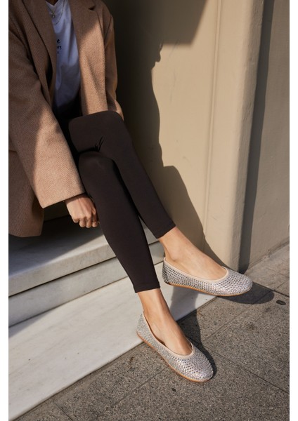 Marton Kadın Bej Tule Taşli File Babet modelleri