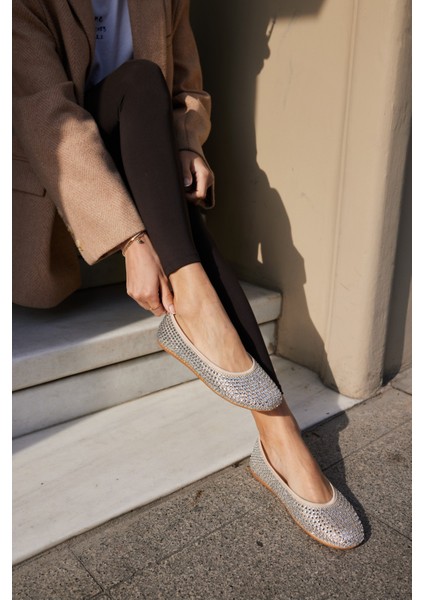 Marton Kadın Bej Tule Taşli File Babet indirimleri