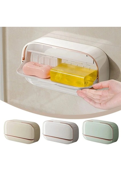 Kapaklı Yeşil Renk Katı Sabunluk – Kendinden Su Boşaltmalı, Su Akıtmaz Hijyenik Sabun Kutusu Banyo & Mutfak modelleri