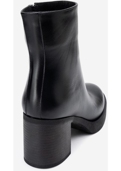 Kadın Kalın Topuklu Bot Gerçek Deri Rg 66230 Siyah fırsatları