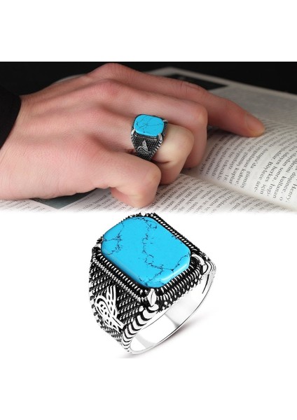 Firuze Taşlı Pençe Model 925 Ayar Erkek Yüzük