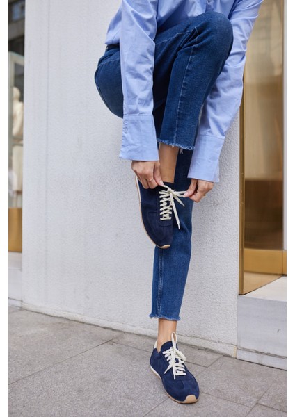 Tores Kadın Kahverengi Gercek Suet Bagcıklı Sneaker