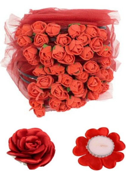 Kına Gecesi Nedime Tacı Kına Tacı El Gülü ve Mumlu El Gülü Kırmızı