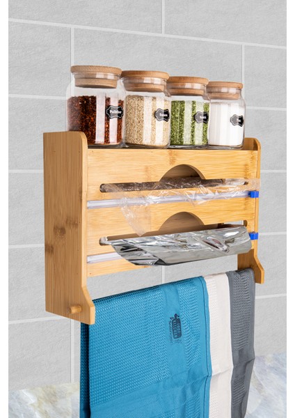 Bambu Folyo ve Streç Standı Duvara Asılır Model modelleri