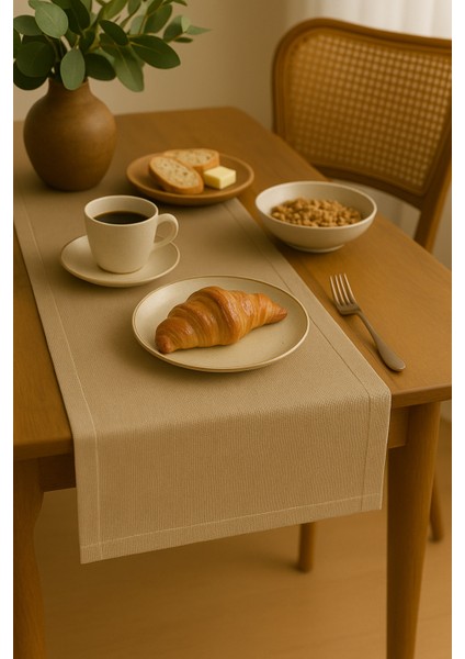 Lüks Linen Keten Şık Masa Örtüsü Runner 35X150 cm