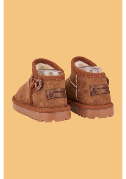 Kodiaq Unisex Çocuk ve Bebek Kışlık Süet Taba Bot | Ortopedik Kaymaz Taban, Sıcak Tutan Kürklü Bot modelleri