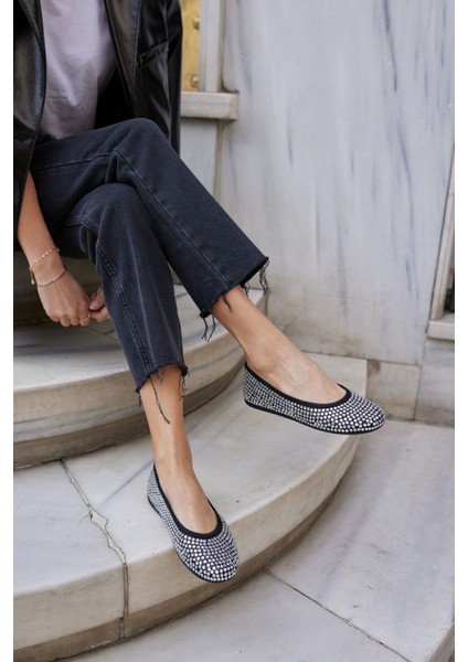 Marton Kadın Bej Tule Taşli File Babet modelleri