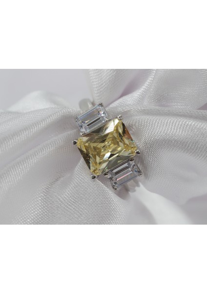 Baget Taşlı Gümüş Yüzük, Zümrüt Kesim Sarı Gümüş Yüzük fiyatları