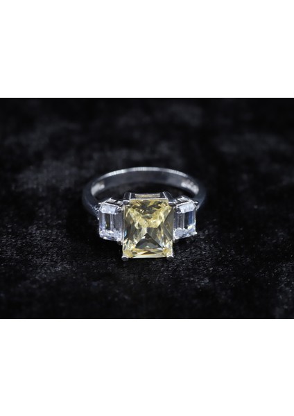 Baget Taşlı Gümüş Yüzük, Zümrüt Kesim Sarı Gümüş Yüzük fırsatları