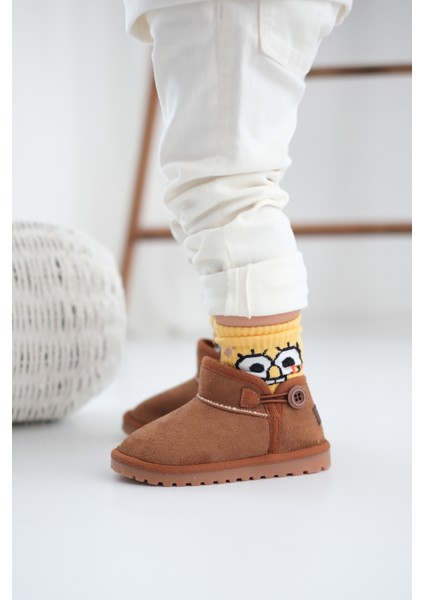 Kodiaq Unisex Çocuk ve Bebek Kışlık Süet Taba Bot | Ortopedik Kaymaz Taban, Sıcak Tutan Kürklü Bot fırsatları