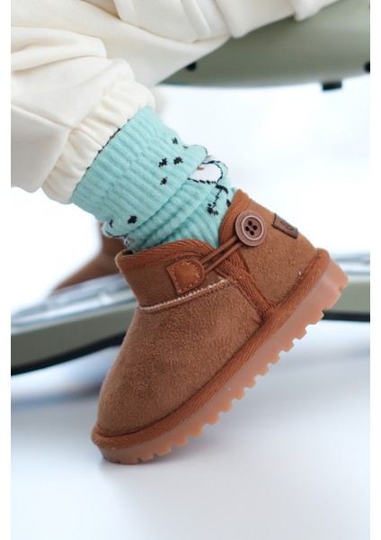 Kodiaq Unisex Çocuk ve Bebek Kışlık Süet Taba Bot | Ortopedik Kaymaz Taban, Sıcak Tutan Kürklü Bot indirimleri